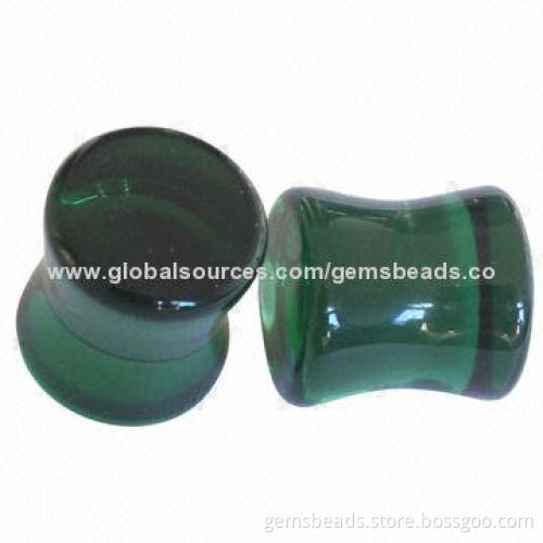 Glass body jewelry earplug